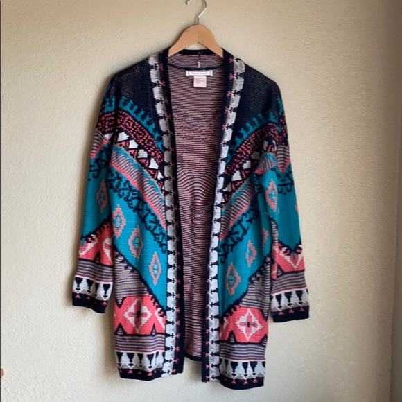 Flying Tomato Sweaters - Flying Tomato Cardigan Multi-Colored - Sz Large